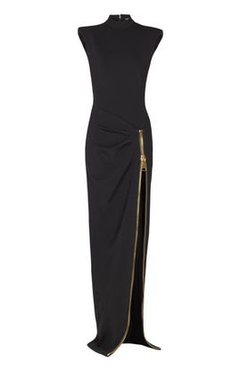 Balmain Balmain Long jersey dress with leg slit