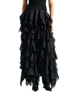 Balmain Balmain Long Ruffled Skirt