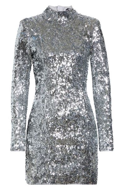 Balmain Balmain Long Sleeve Sequin Minidress