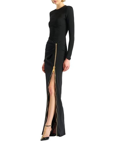 Balmain Balmain Long Slit Dress with Zip