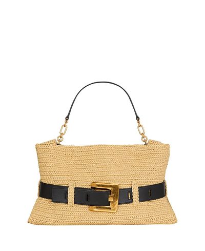 Balmain Balmain Medium Anthem Bag in Smooth Leather and Crochet