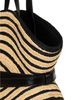 Balmain Balmain Medium Shuffle Bag in Smooth Leather and Two-Tone Raffia - 4
