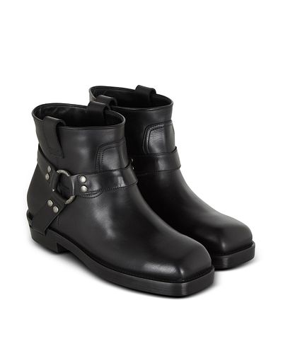 Balmain Balmain Men's Calfskin Leather Biker Ankle Boots
