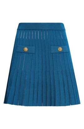 Balmain Balmain Mesh Stripe Mini Sweater Skirt