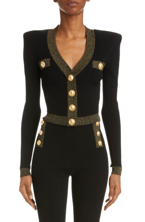 Balmain Balmain Metallic Trim V-Neck Cardigan