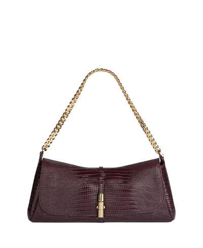 Balmain Balmain Metropolis Embossed Leather Shoulder Bag