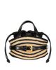 Balmain Balmain Mini Shuffle Bag in Smooth Leather and Raffia - 1