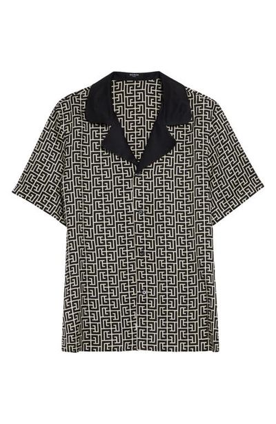 Balmain Balmain Monogram Jacquard Camp Shirt