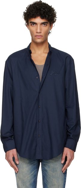 BALMAIN BALMAIN Navy Oxford Cotton Reg Shirt