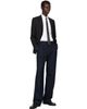 BALMAIN BALMAIN Navy Wide Pinstripe Wool Trousers - 4