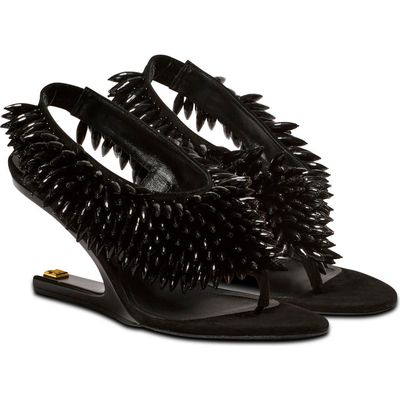 Balmain Balmain "No Wedge" beaded suede sandals