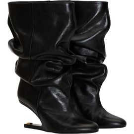 Balmain Balmain No Wedge textured leather ankle boots