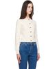 BALMAIN BALMAIN Off-White Buttoned Round Collar Cashmere Cardigan - 2