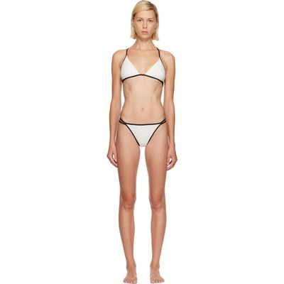 BALMAIN BALMAIN Off-White Monogram Lycra Bikini