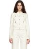 BALMAIN BALMAIN Off-White Patch-Pocket Denim Jacket - 1