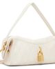 BALMAIN BALMAIN Off-White Small Pulse Smooth Topstitched Leather Bag - 2