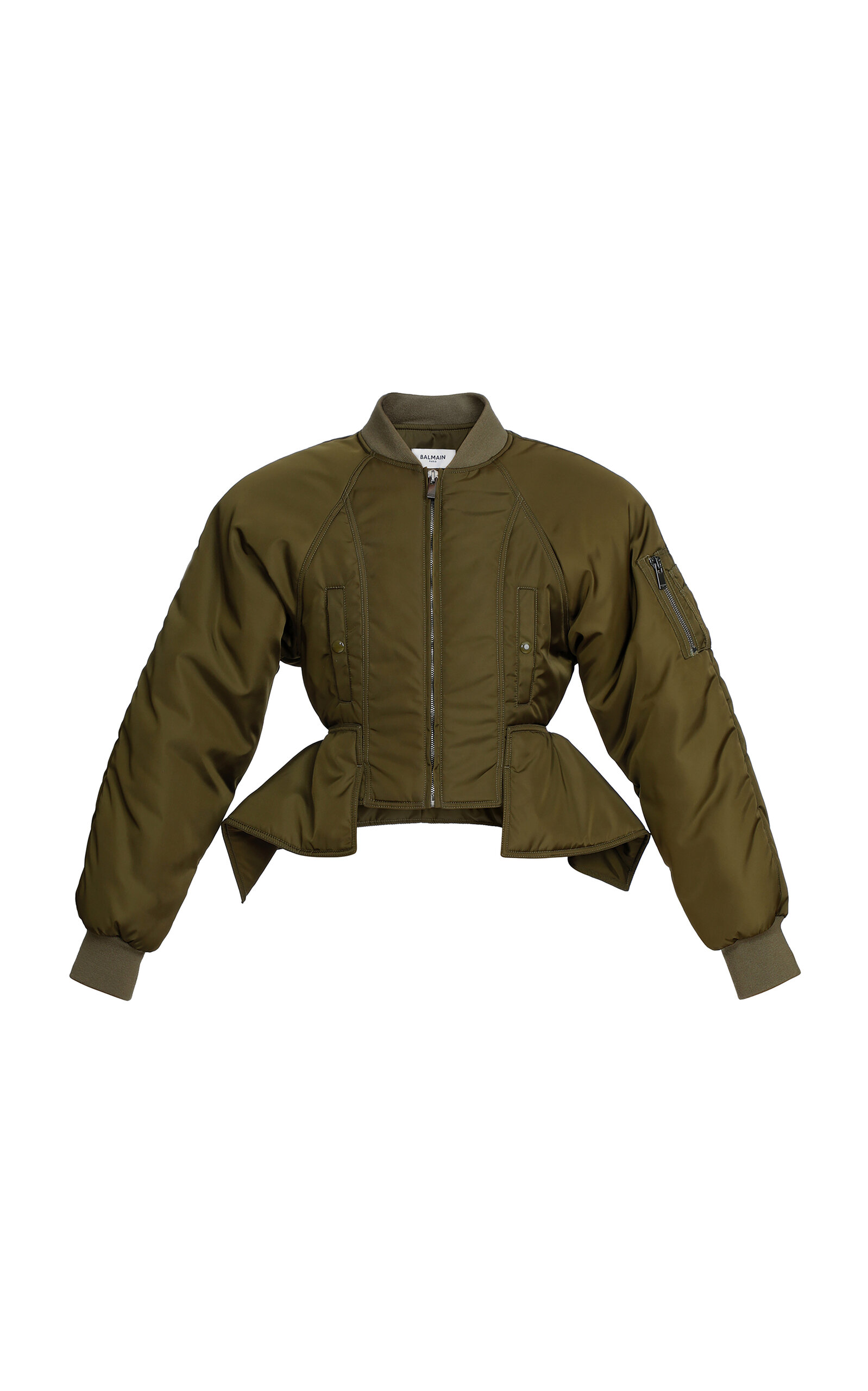 Balmain Balmain Peplum Nylon Bomber Jacket