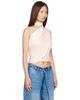 BALMAIN BALMAIN Pink Cross Neck Draped Fluid Jersey Top - 2