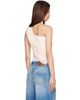 BALMAIN BALMAIN Pink Cross Neck Draped Fluid Jersey Top - 3