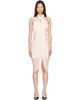 BALMAIN BALMAIN Pink Cross Neck Fluid Jersey Draped Midi Dress - 1