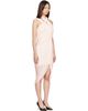 BALMAIN BALMAIN Pink Cross Neck Fluid Jersey Draped Midi Dress - 2