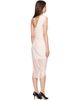 BALMAIN BALMAIN Pink Cross Neck Fluid Jersey Draped Midi Dress - 3