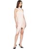 BALMAIN BALMAIN Pink Cross Neck Fluid Jersey Draped Midi Dress - 4