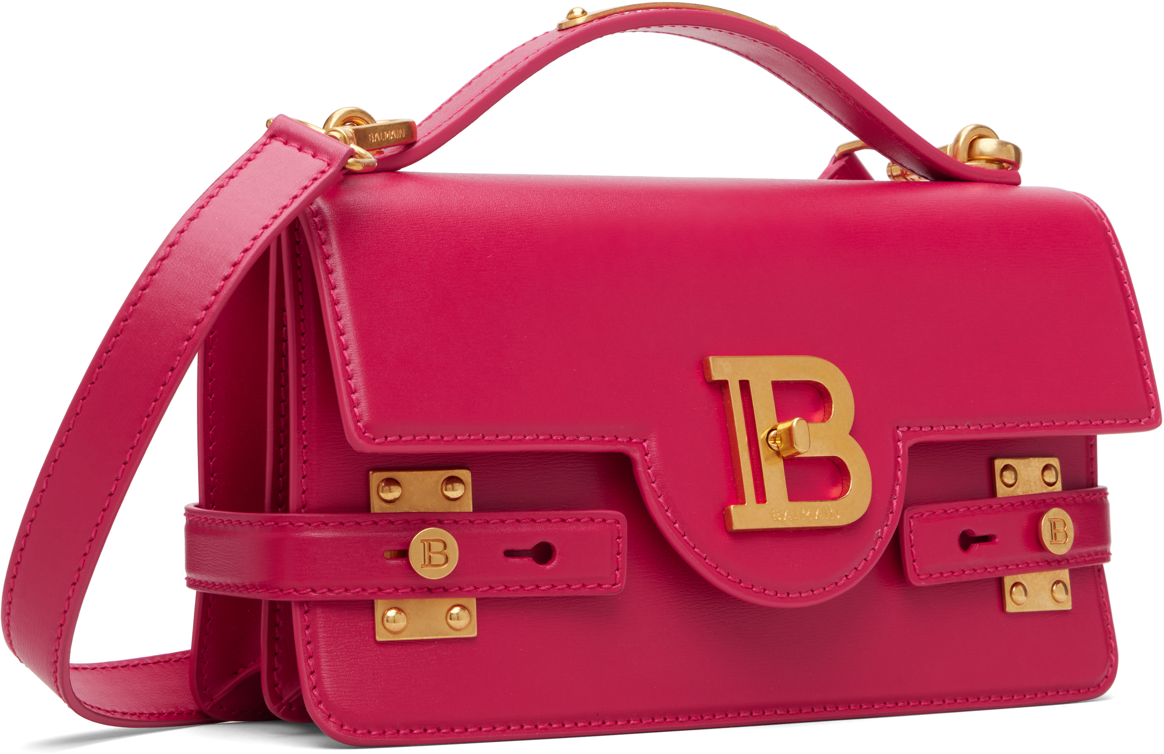 BALMAIN - Pink Smooth Leather B-Buzz 24 Bag