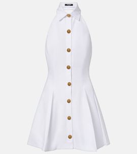 Balmain Balmain Pleated cotton poplin minidress
