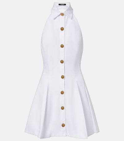 Balmain Balmain Pleated cotton poplin minidress