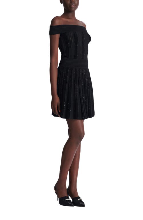 Balmain Balmain Pleated glitter knit skirt