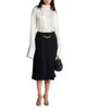 Balmain Balmain Pleated Silk Midi Skirt with Embellished Detail - 2