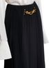 Balmain Balmain Pleated Silk Midi Skirt with Embellished Detail - 5