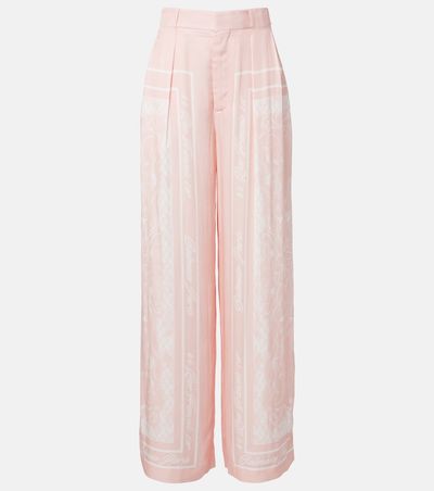 Balmain Balmain Printed satin palazzo pants