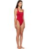 BALMAIN BALMAIN Red Studded Logo Halter Swimsuit - 2