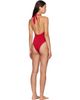 BALMAIN BALMAIN Red Studded Logo Halter Swimsuit - 3