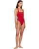 BALMAIN BALMAIN Red Studded Logo Halter Swimsuit - 4