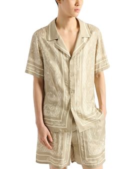 Balmain Balmain Regular Fit Foulard Logo Patterned Shirt