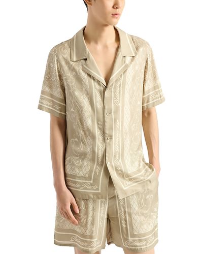 Balmain Balmain Regular Fit Foulard Logo Patterned Shirt