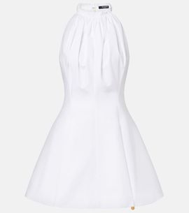 Balmain Balmain Ruched cotton poplin minidress