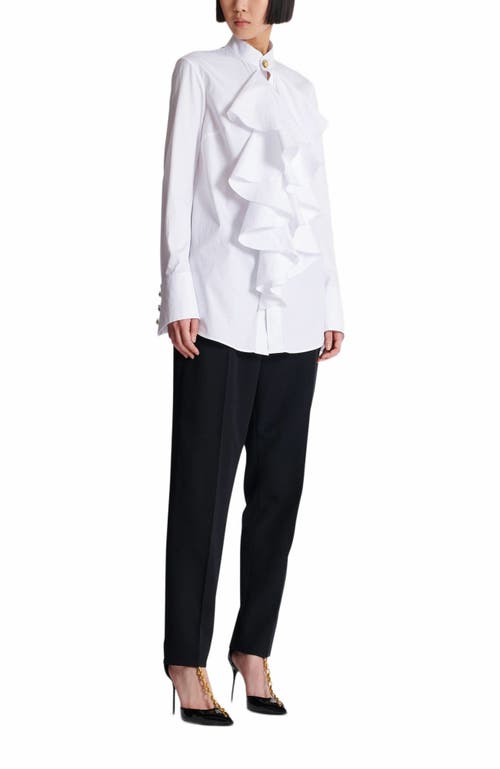 Balmain Balmain Ruffled Poplin Shirt