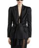 Balmain Balmain Satin Crepe Jacket with Tie Detail - 1