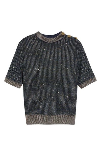 Balmain Balmain Sequin Crewneck Tweed Sweater