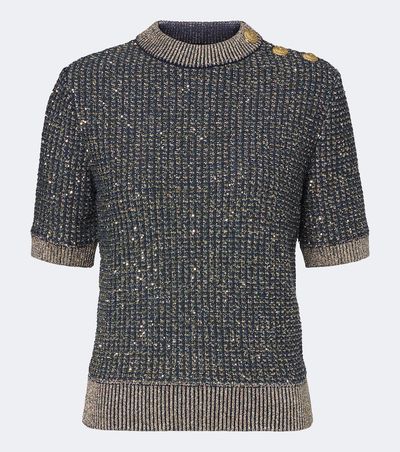 Balmain Balmain Sequined lamé sweater