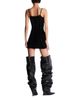 Balmain Balmain Short Strappy Dress in Zebra-Print Velvet - 4