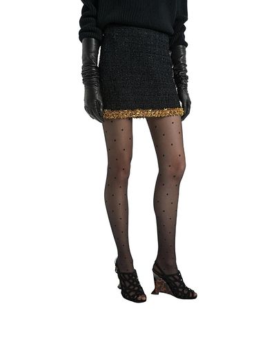 Balmain Balmain Short Tweed Skirt with Embroidered Trim