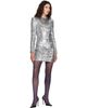 BALMAIN BALMAIN Silver 3 Buttons Sequins Minidress - 4