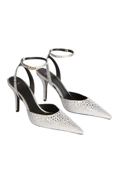 Balmain Balmain Strappy Satin Courts with Crystals