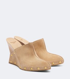 Balmain Balmain Suede wedge clogs