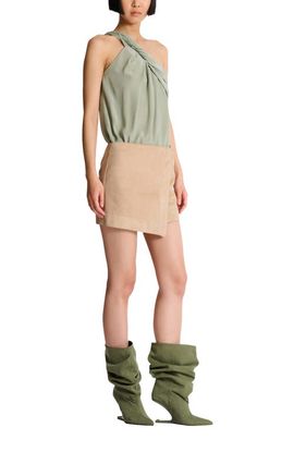 Balmain Balmain Suede wrap skirt